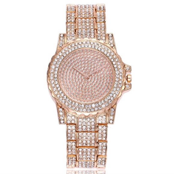 Rose Gold Crystal Watch - Picture 2 of 8